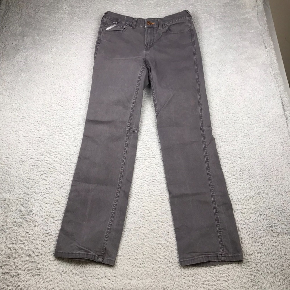 Ariat Rebar Pants Womens 28 (30x31) Gray Canvas Perfect Rise Straight Workwear